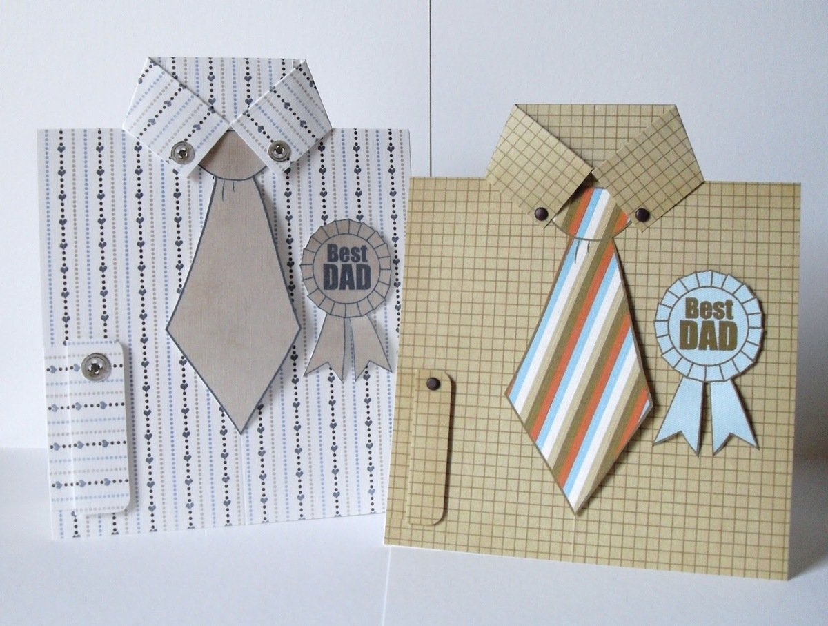 Открытка рубашка оригами