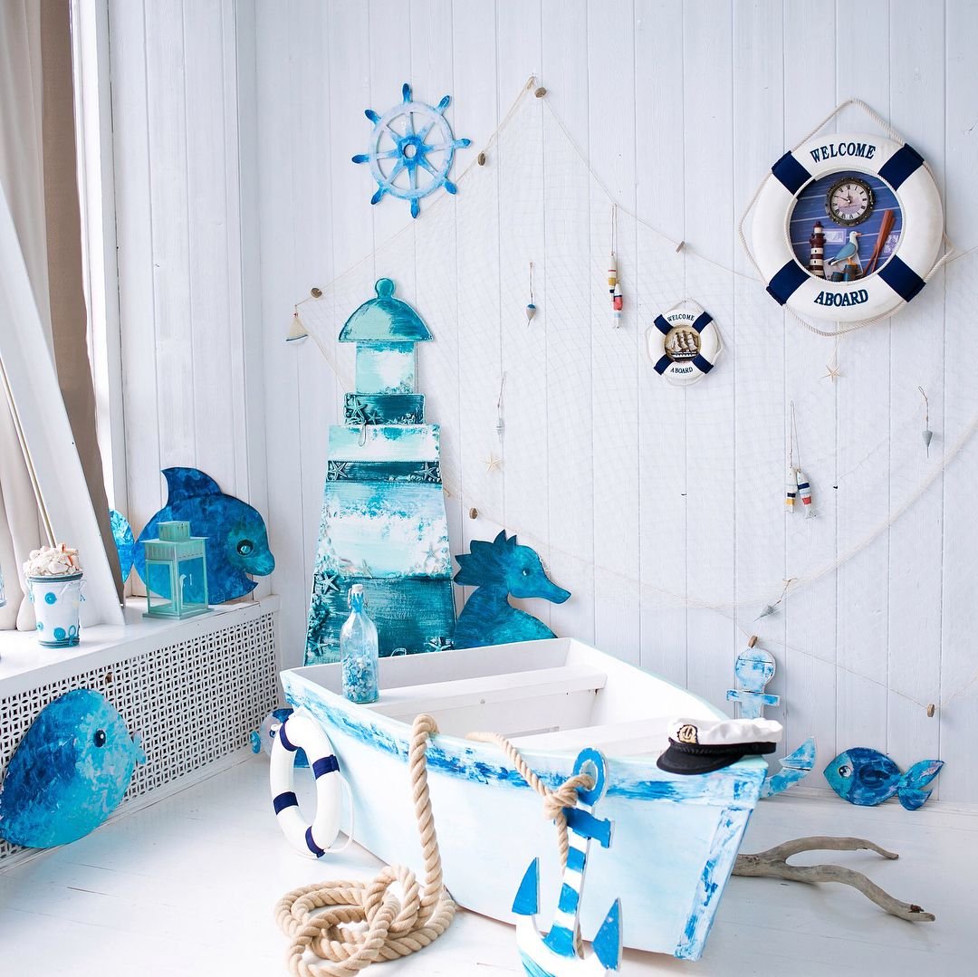 Фотозона в морском стиле для детей