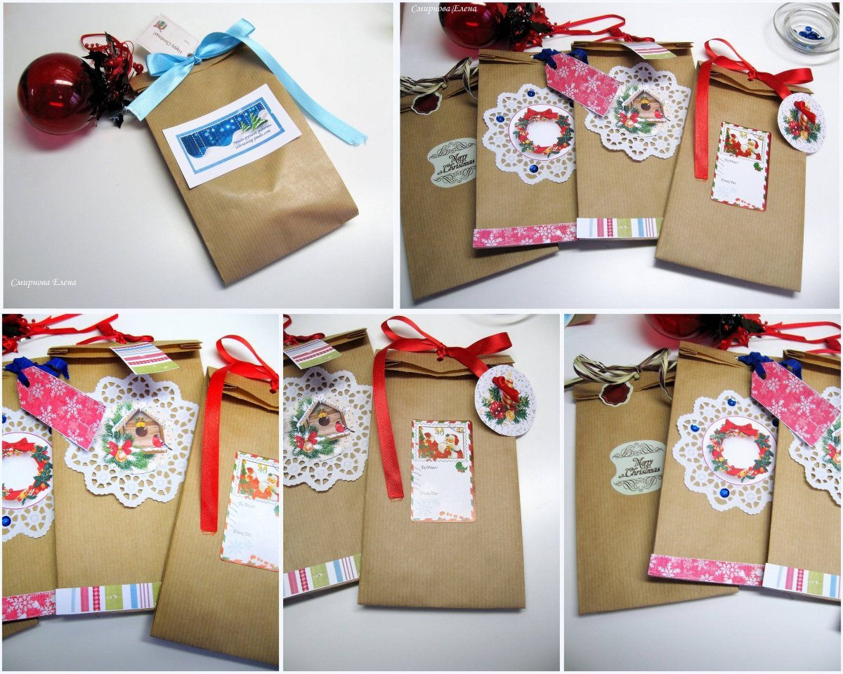 Упаковка подарка в бумажный пакет