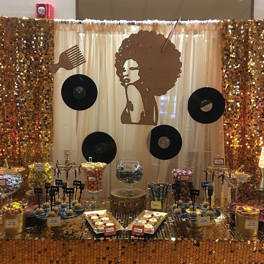 Украшение стола в стиле 80-х