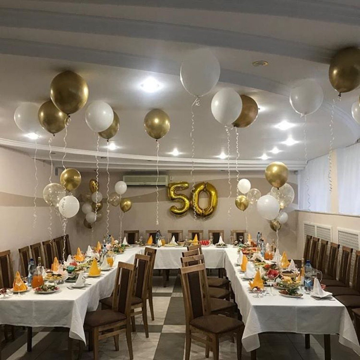 Украшение зала на юбилей предприятия