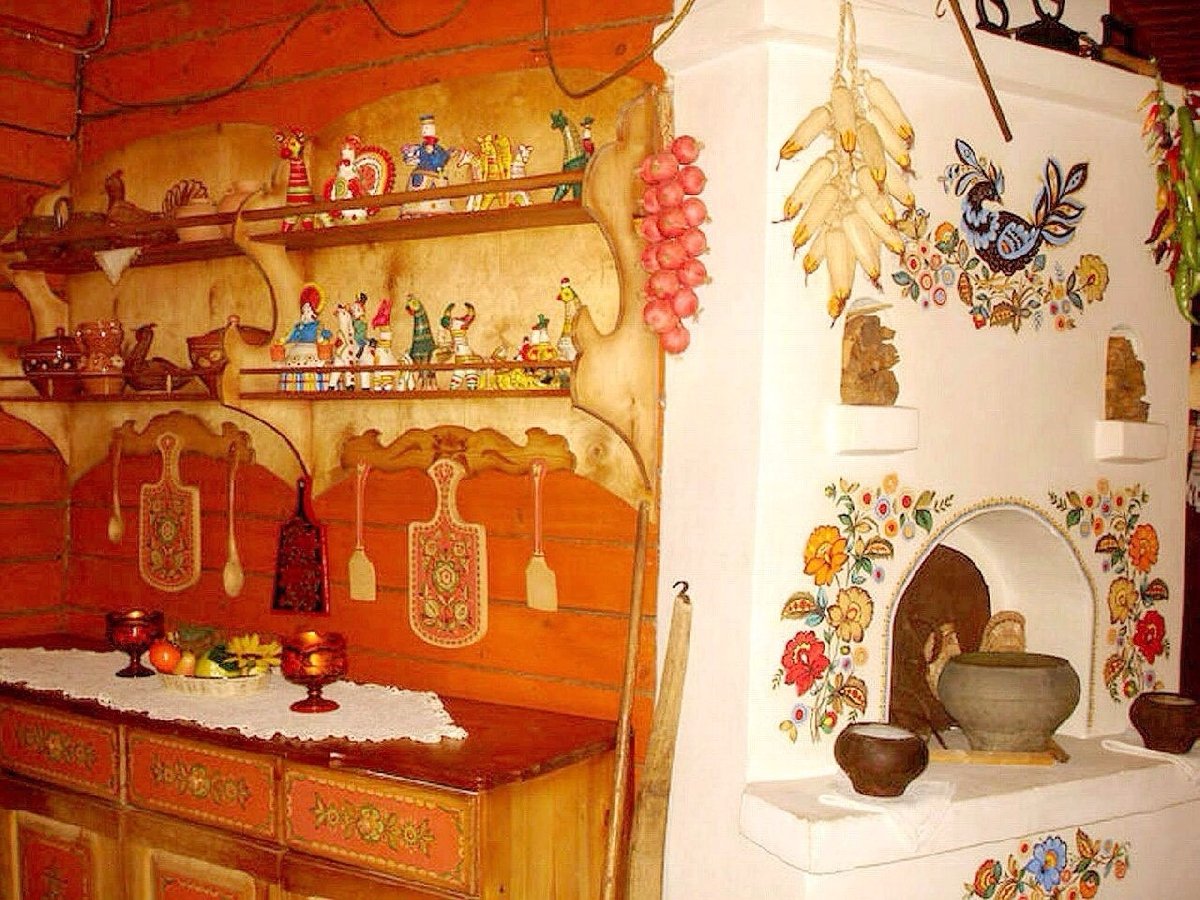 Роспись в русском стиле в интерьере