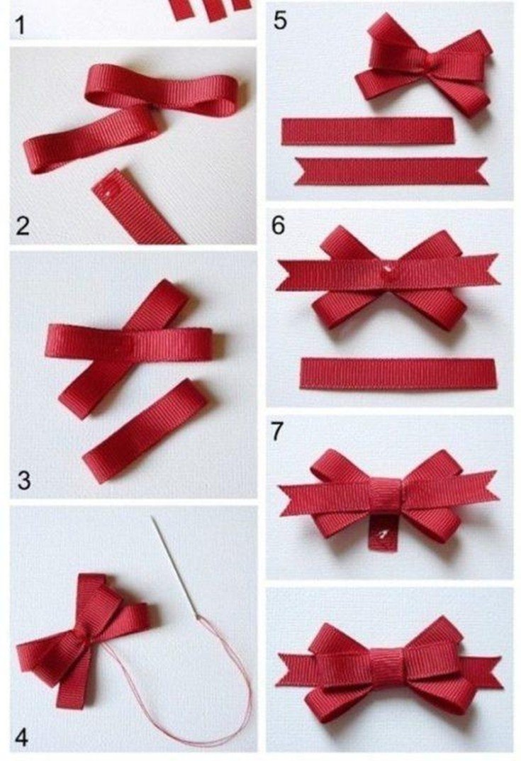 Бант на подарок из атласной ленты