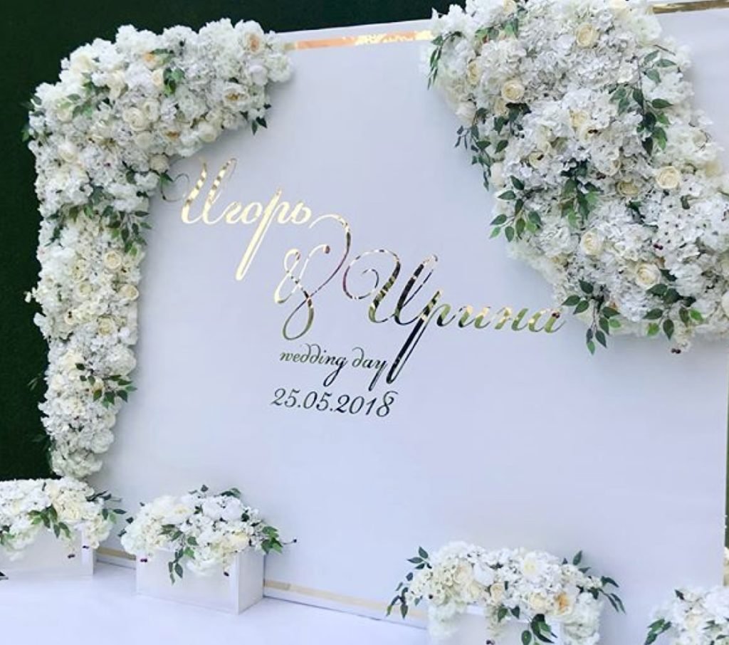 Баннер на свадьбу с цветами