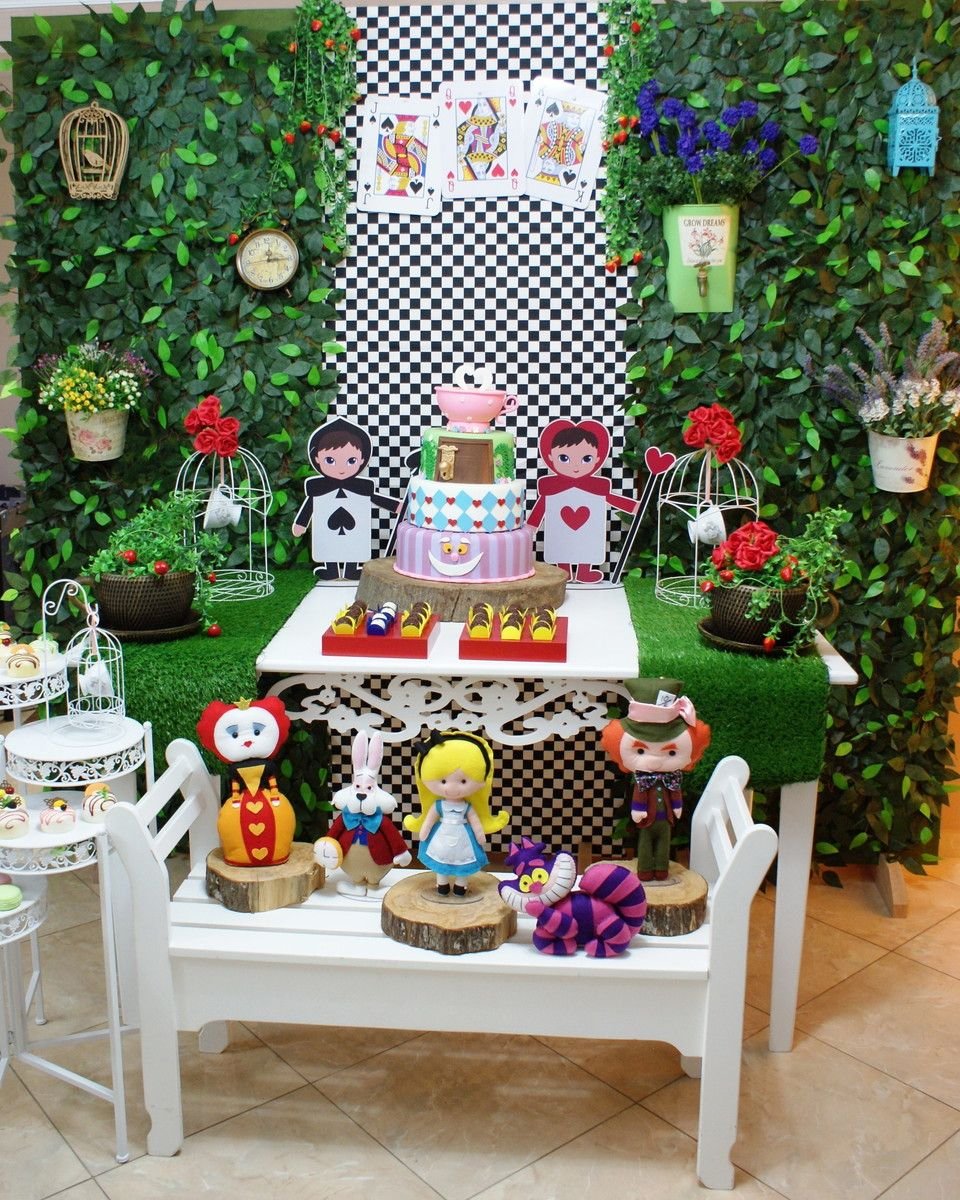 Фотозоны Алиса в стране чудес оформление в школе