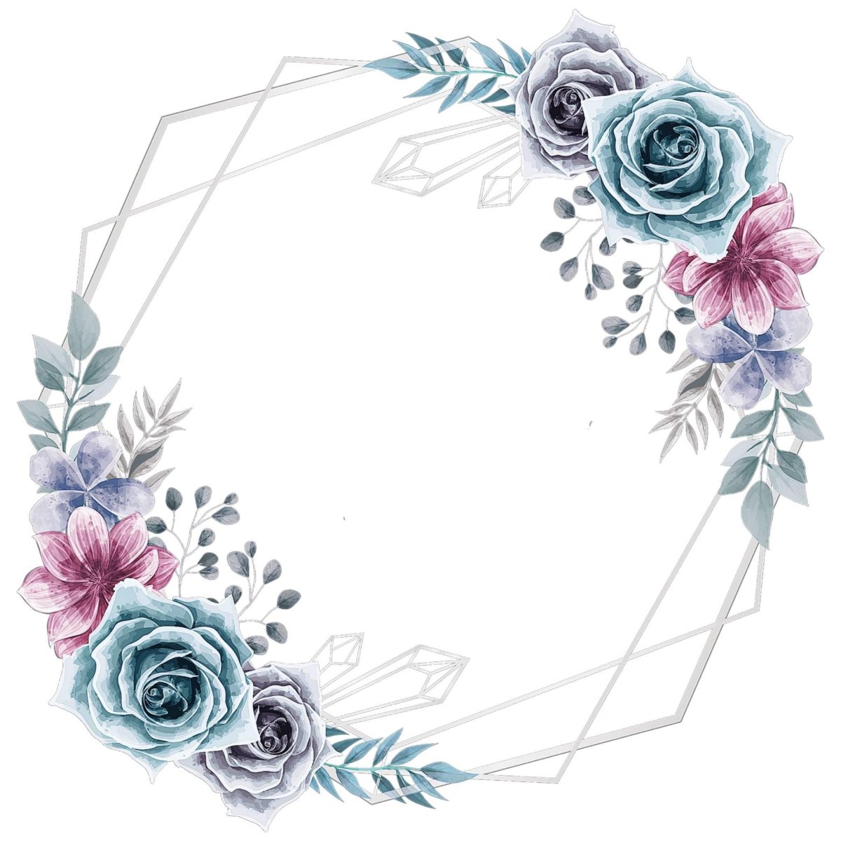 Акварельные цветы рамка