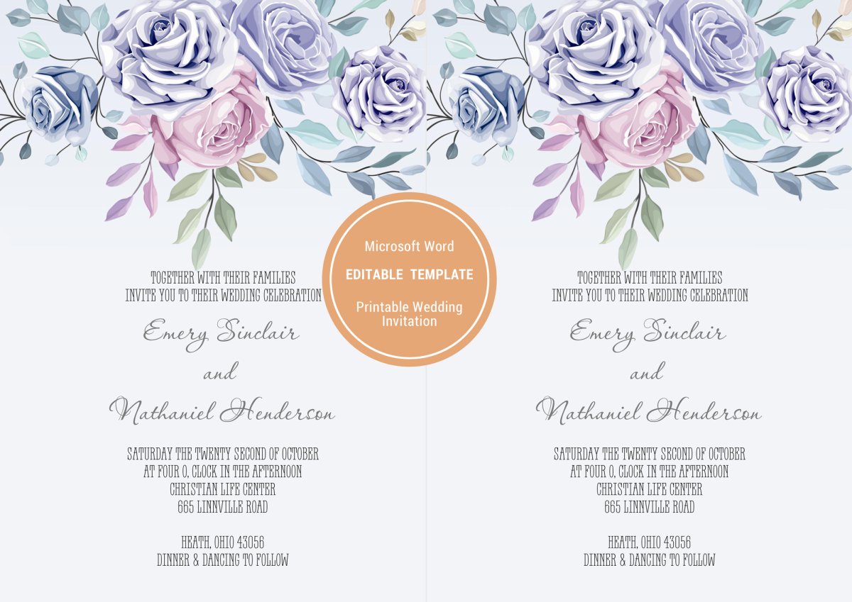 Пригласительные на свадьбу в формате Микрософт ворд