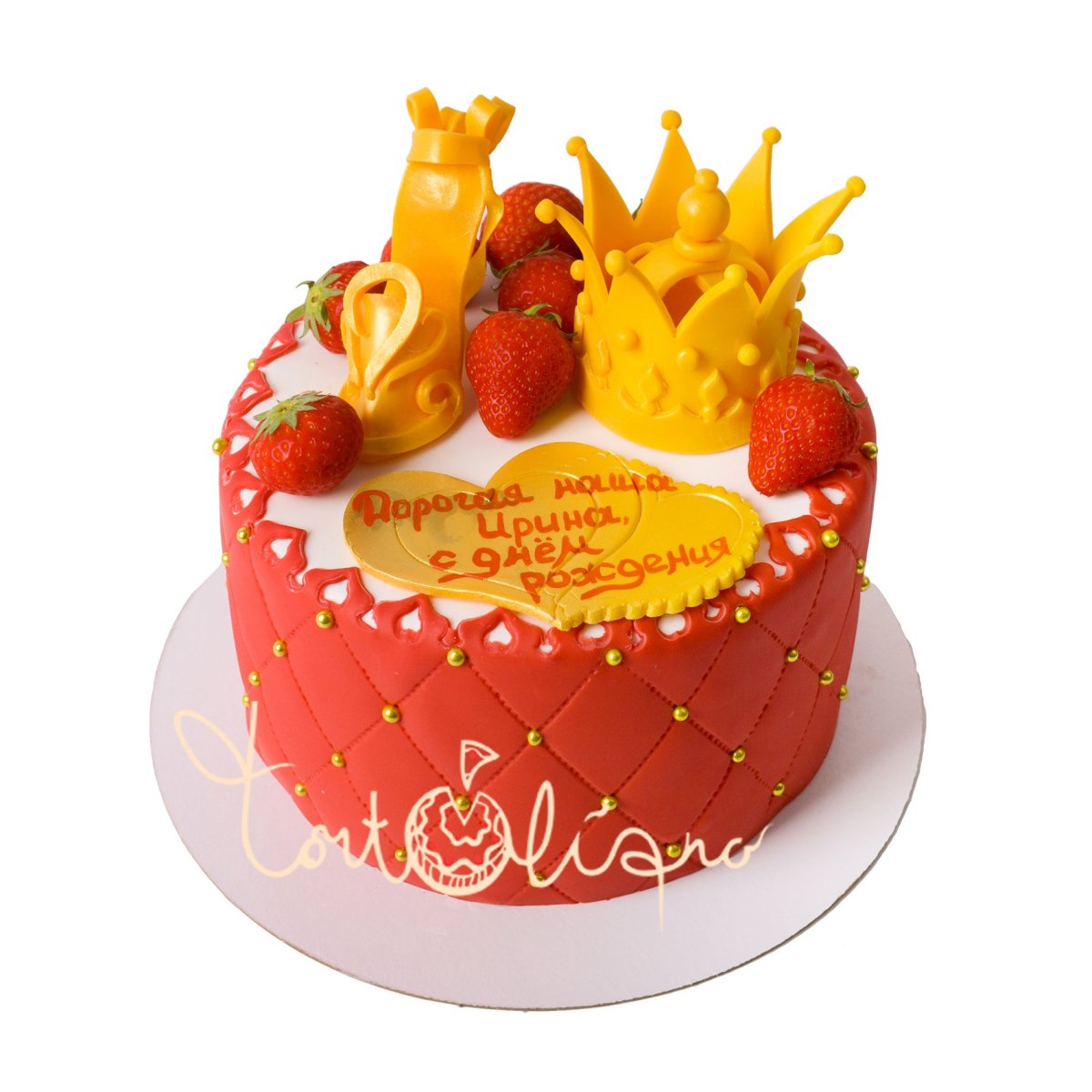 Торт с короной и туфелькой