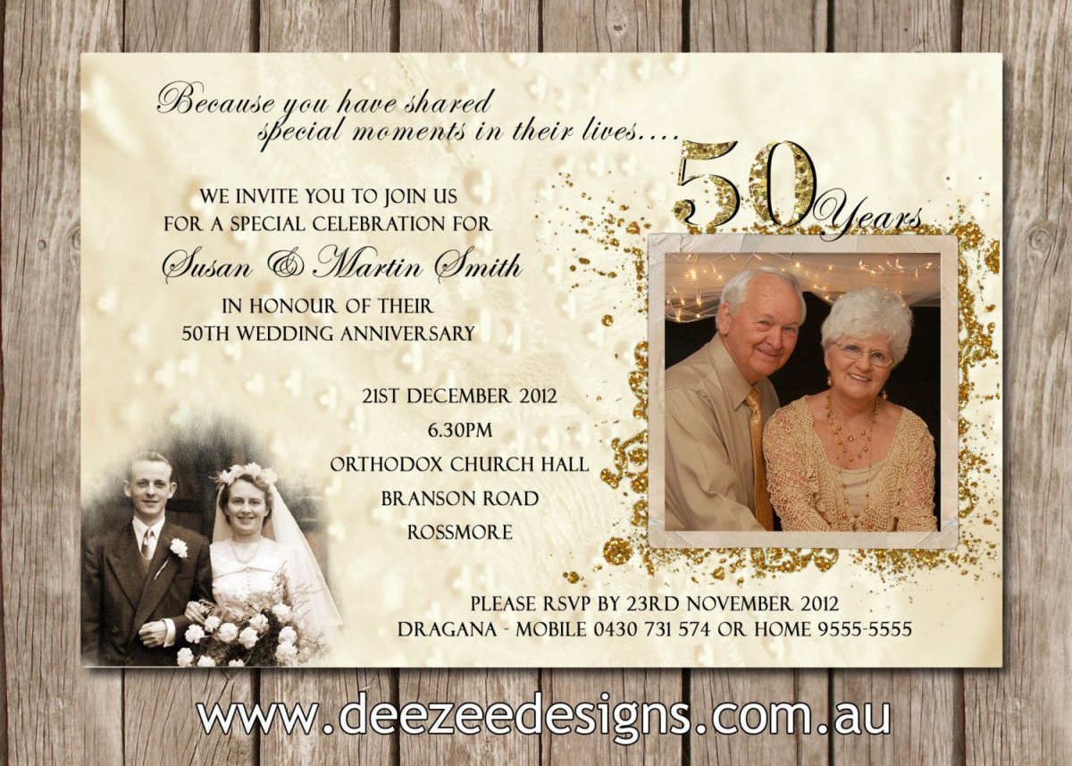 Пригласительный на свадьбу юбилей золотой 50 лет
