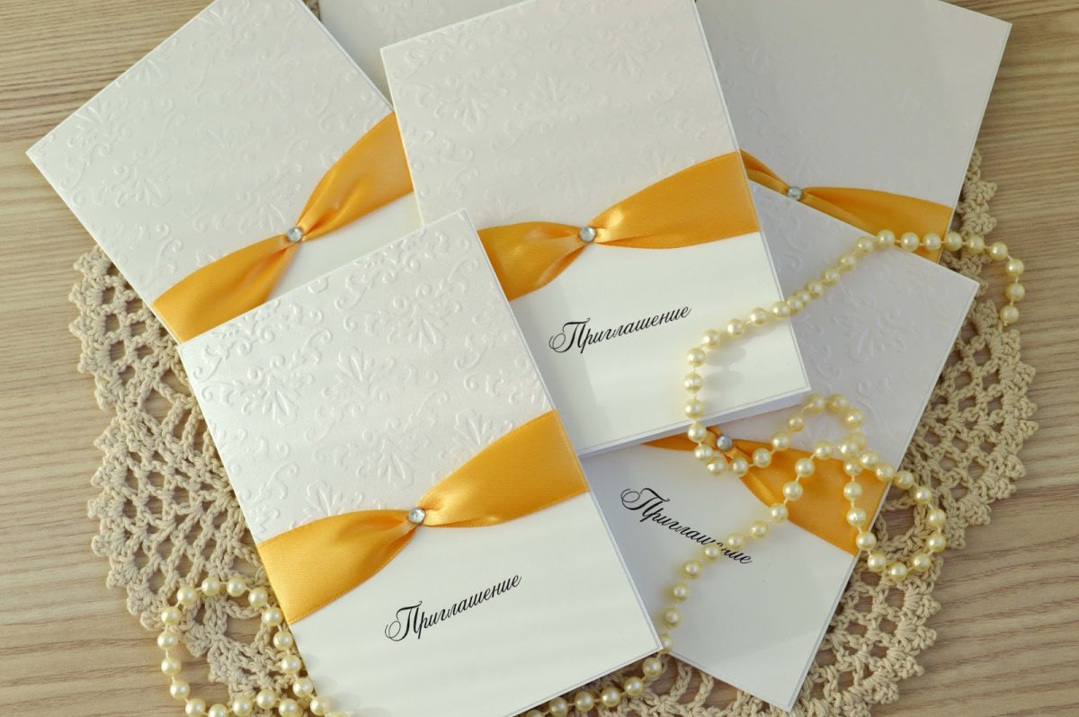 Золотые Свадебные приглашения