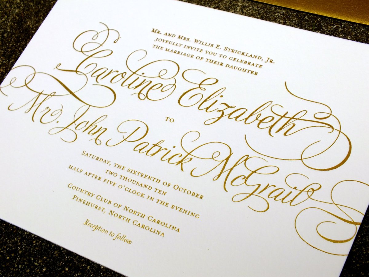 Пригласительные на свадьбу классика