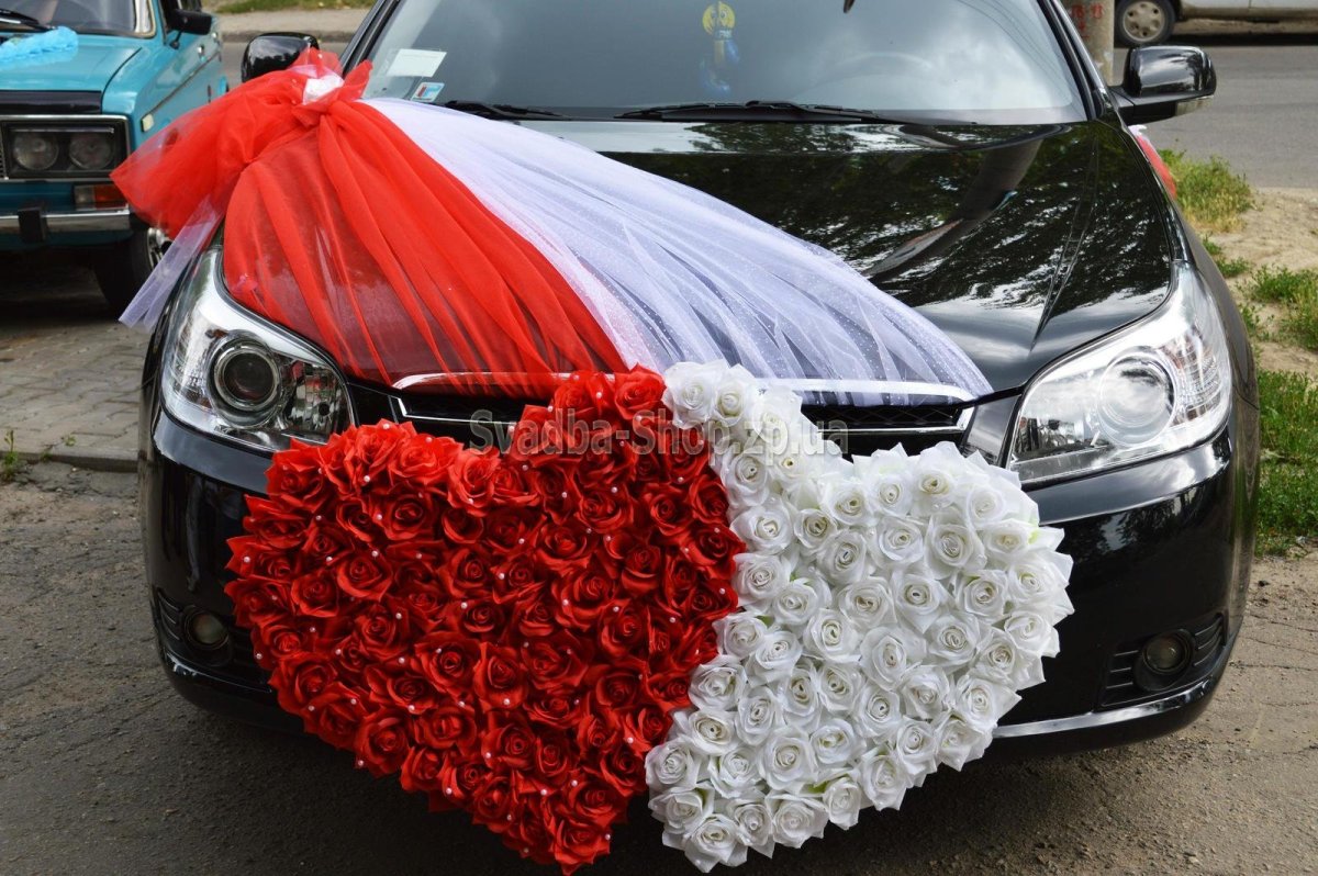 Сердца на свадебную машину