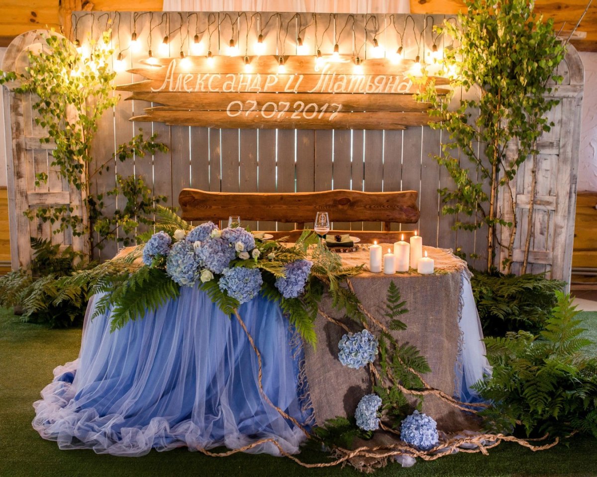 Президиум на свадьбу в стиле рустик