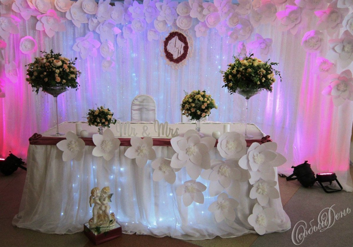 Украшение свадебного зала своими руками