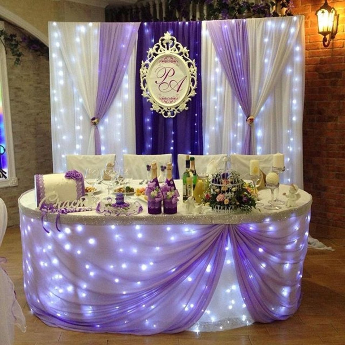 Украшение свадебного стола