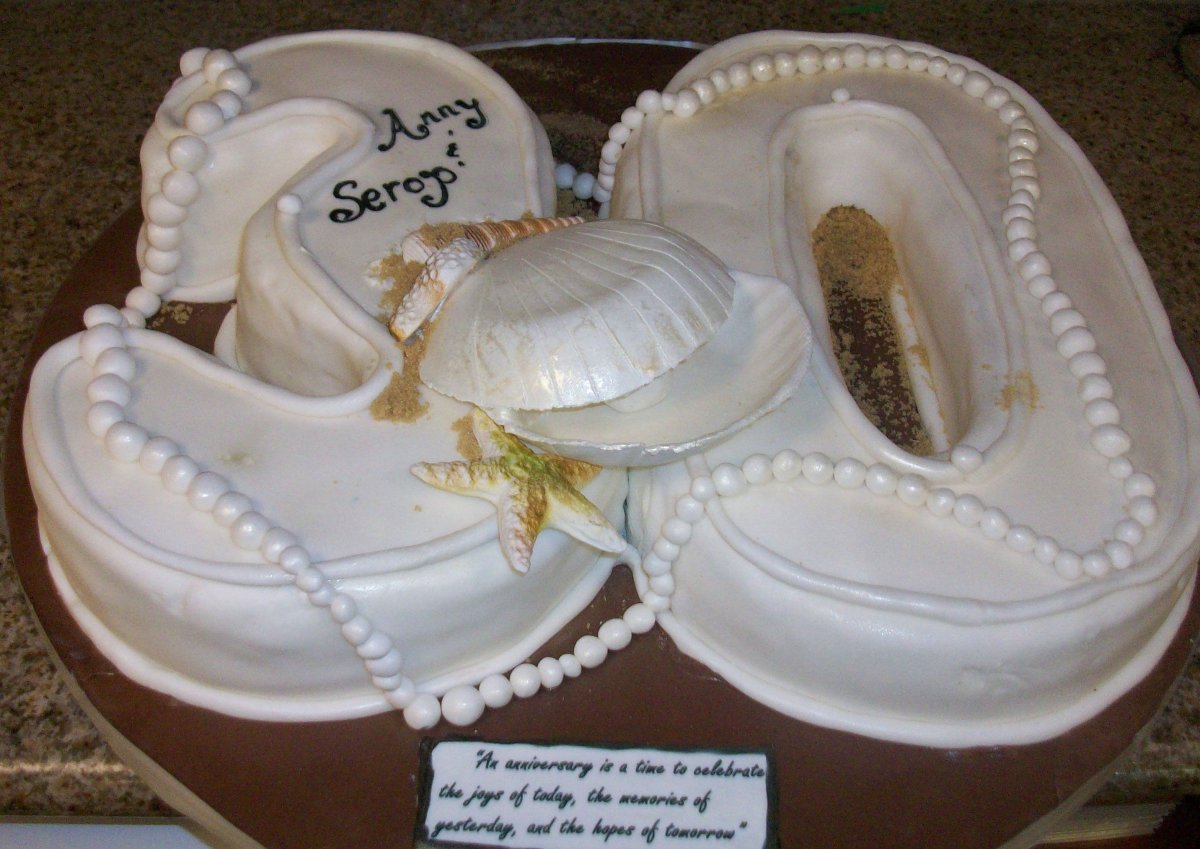 Торт на 30 лет свадьбы Жемчужная