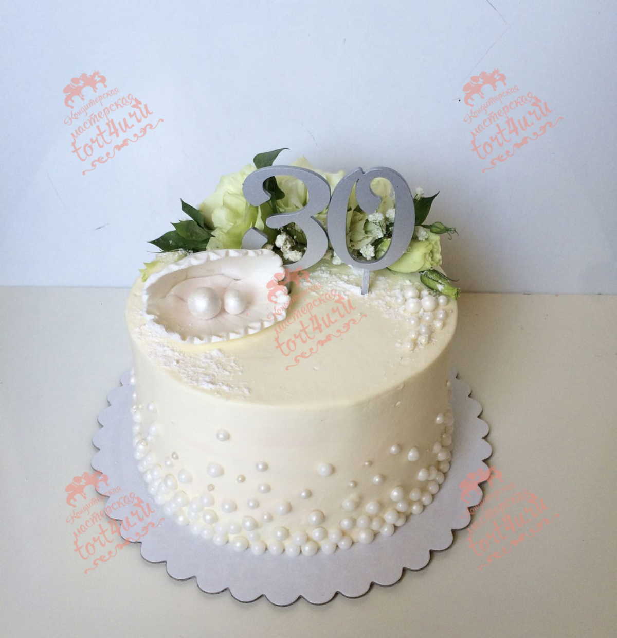 Декор торта на серебряную свадьбу