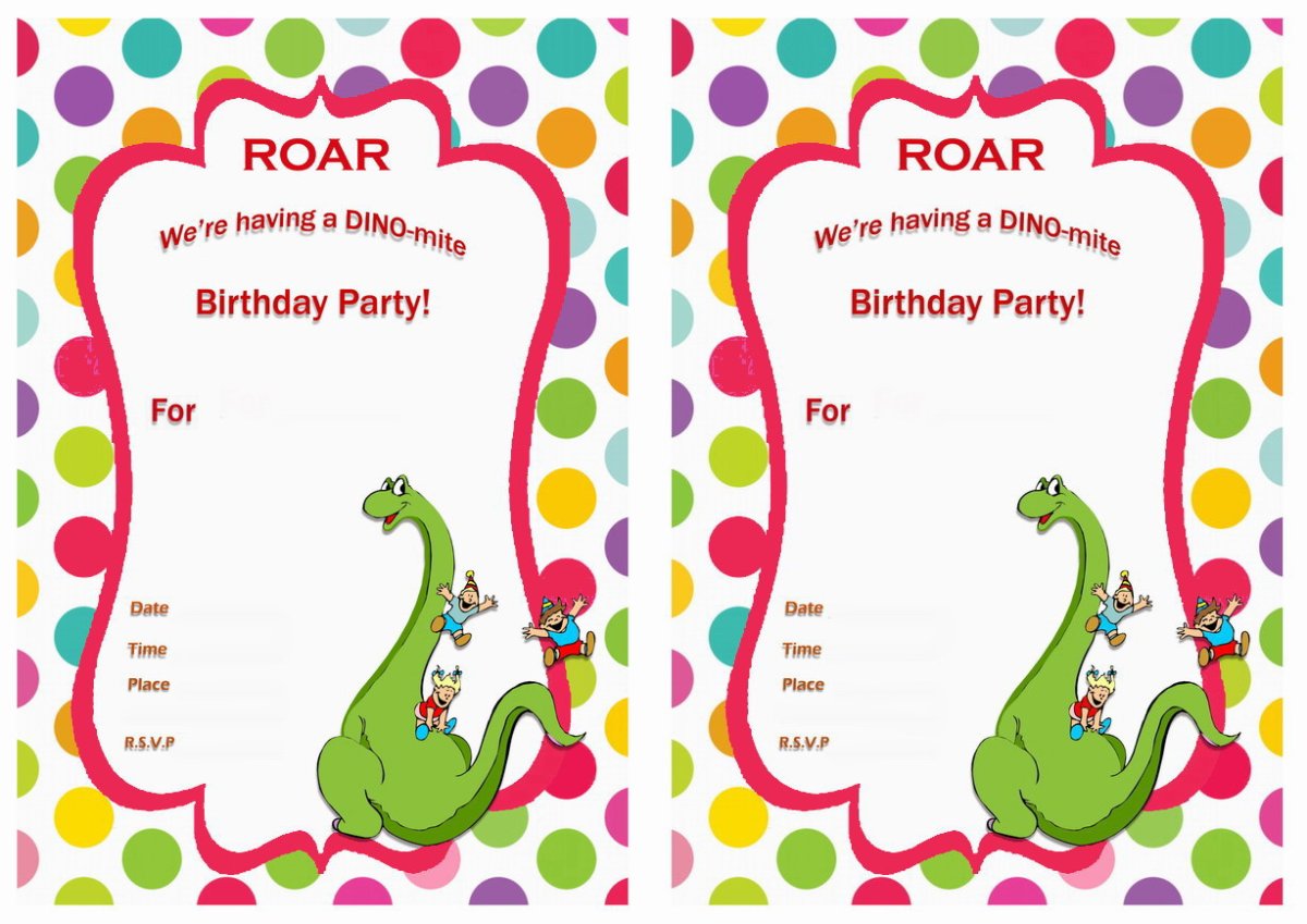 Приглашение на день рождения ребенка динозавры