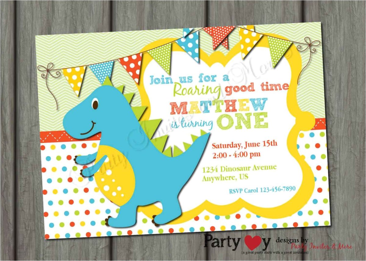 Приглашение на день рождения в стиле динозавров