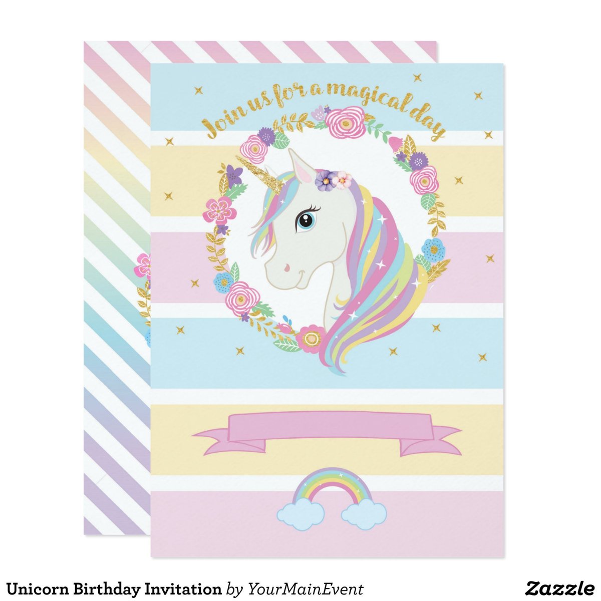 Приглашение на день рождения девочки Единорог