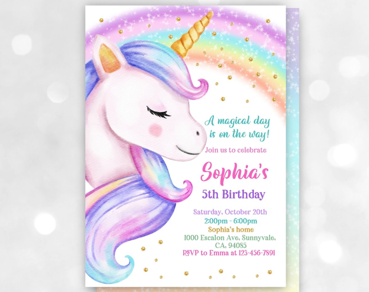 Приглашение на день рождения Единорог