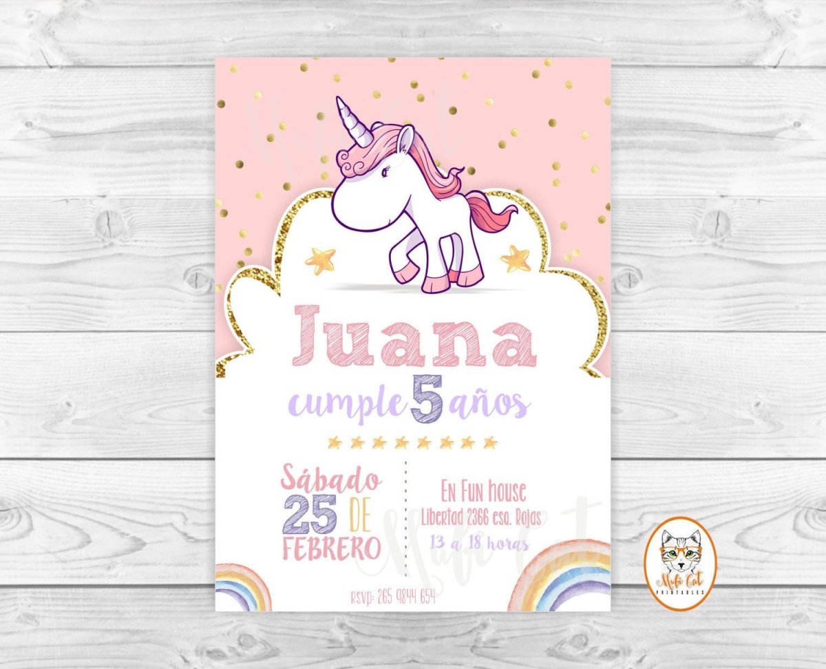 Пример приглашения на день рождения Единорожка