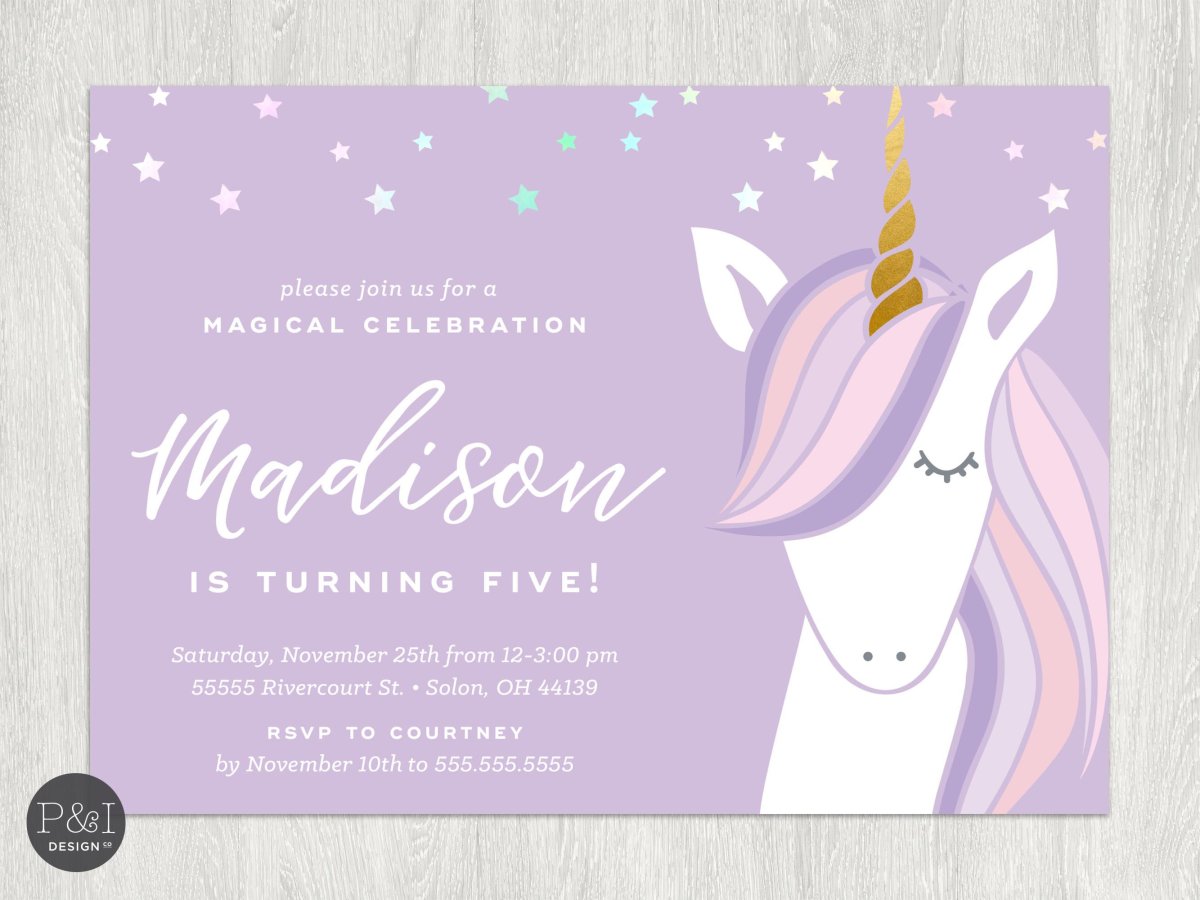 Пригласительные на день рождения Единорожка