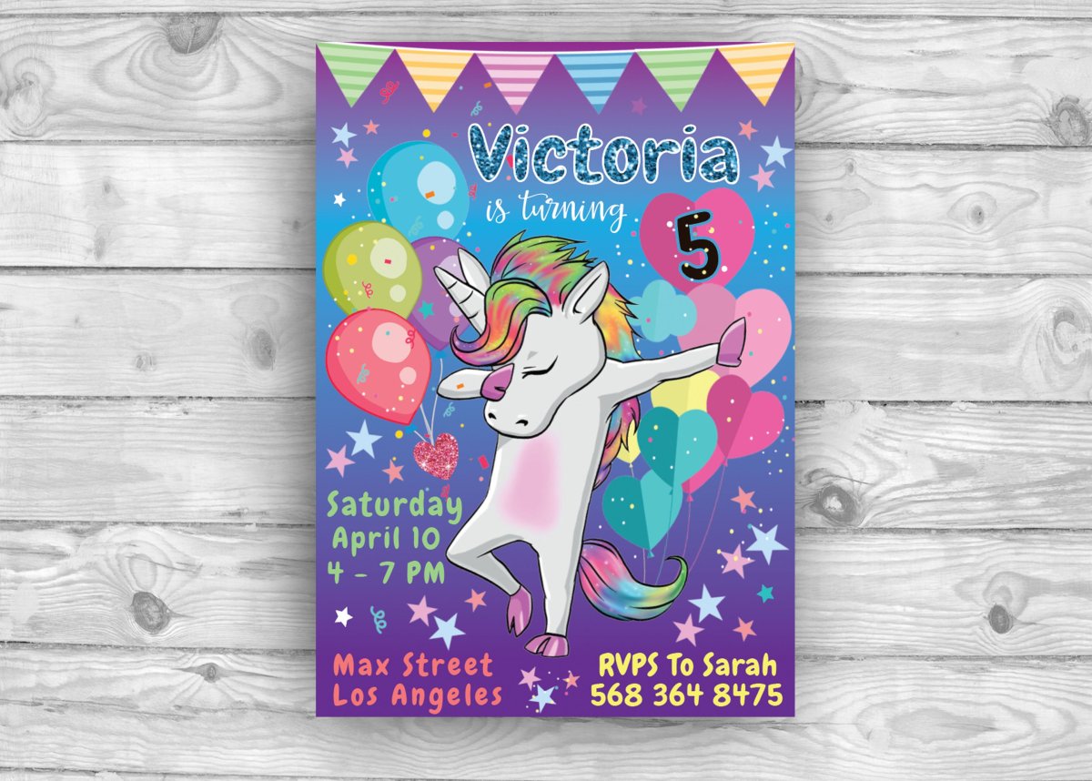 Приглашение на вечеринку единорога