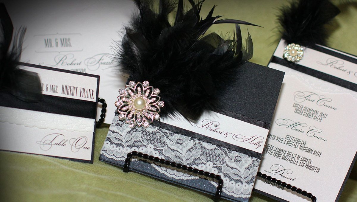 Приглашения на свадьбу черные
