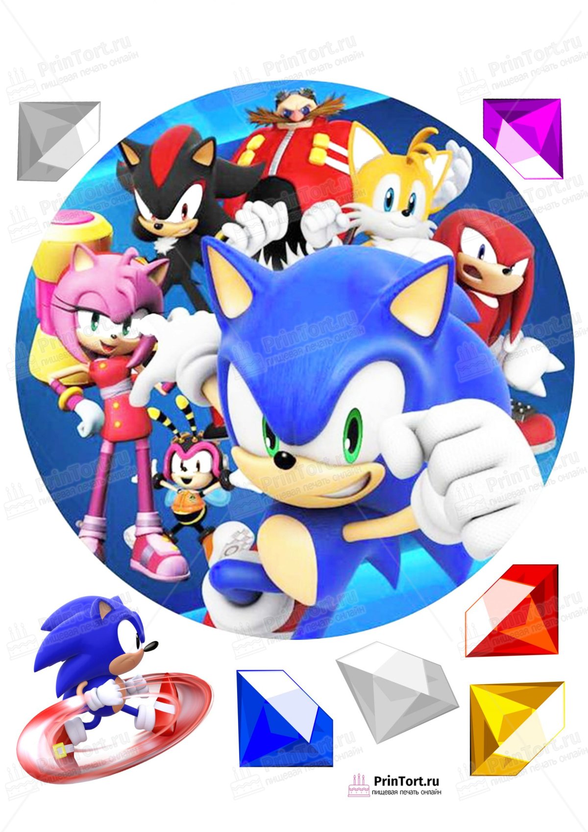 Соник сахарная печать