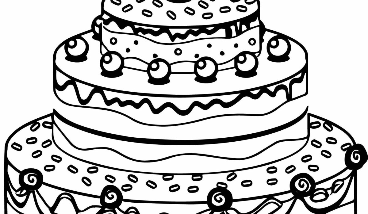 Тортик раскраска для детей
