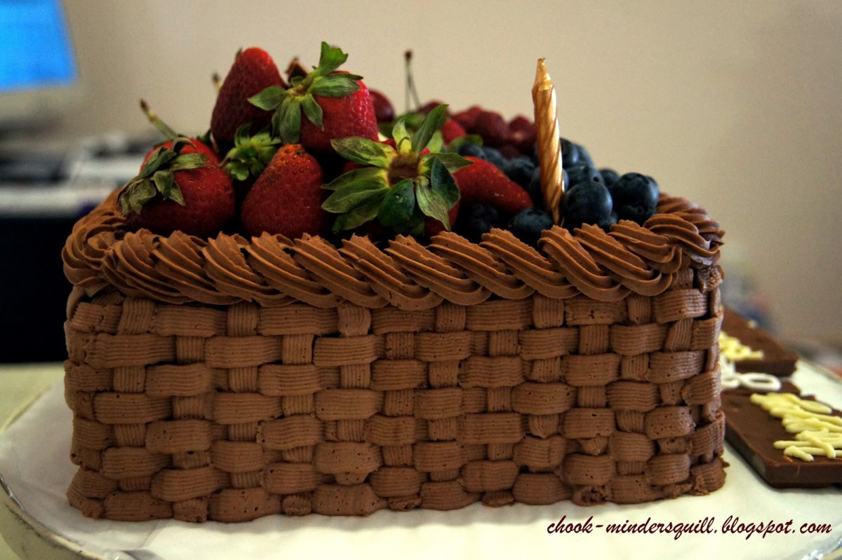 Торт сердце корзина