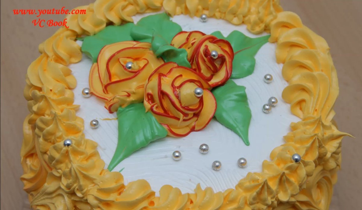 Украшение торта белковым кремом