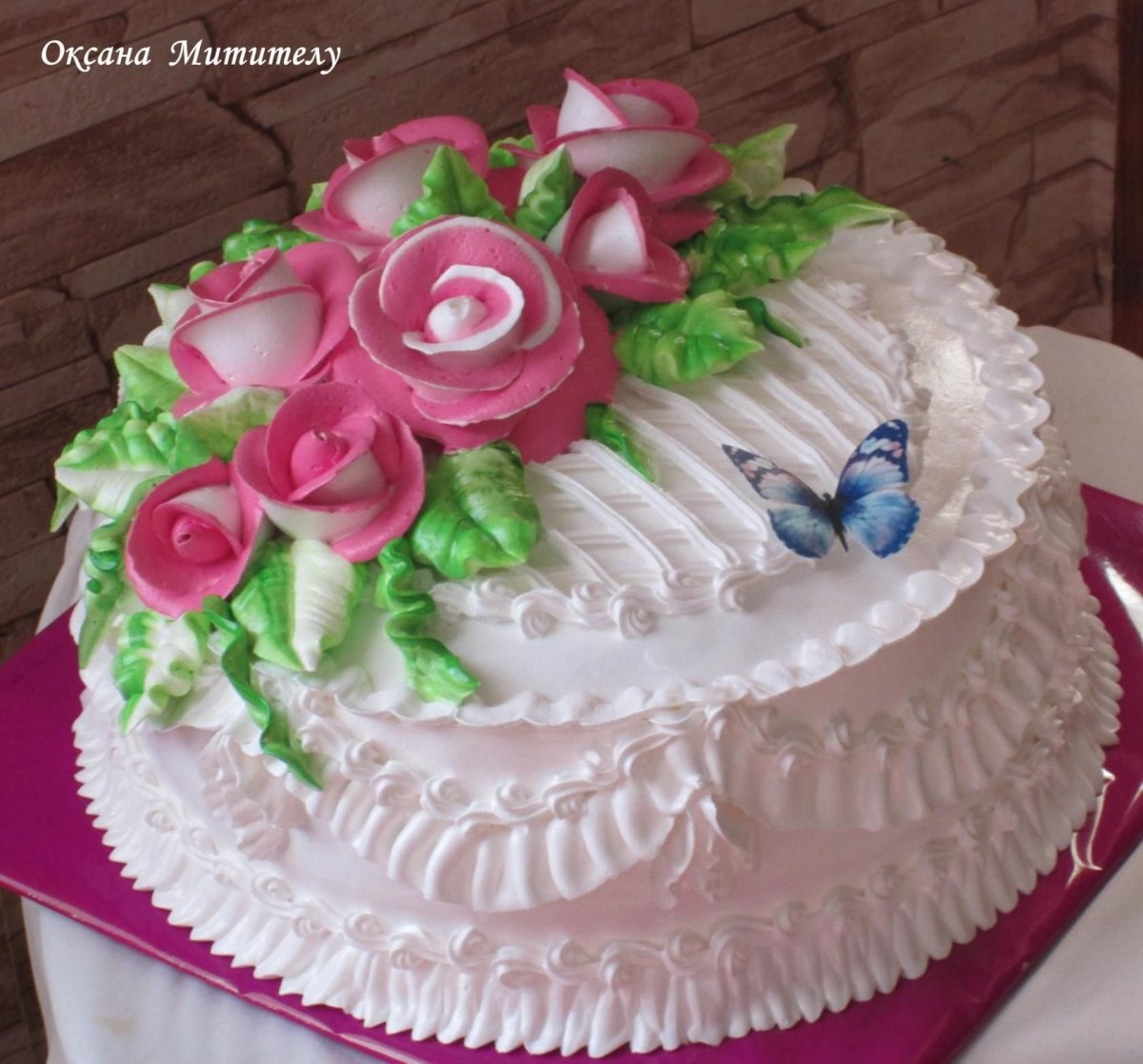 Украшение торта белковым кремом