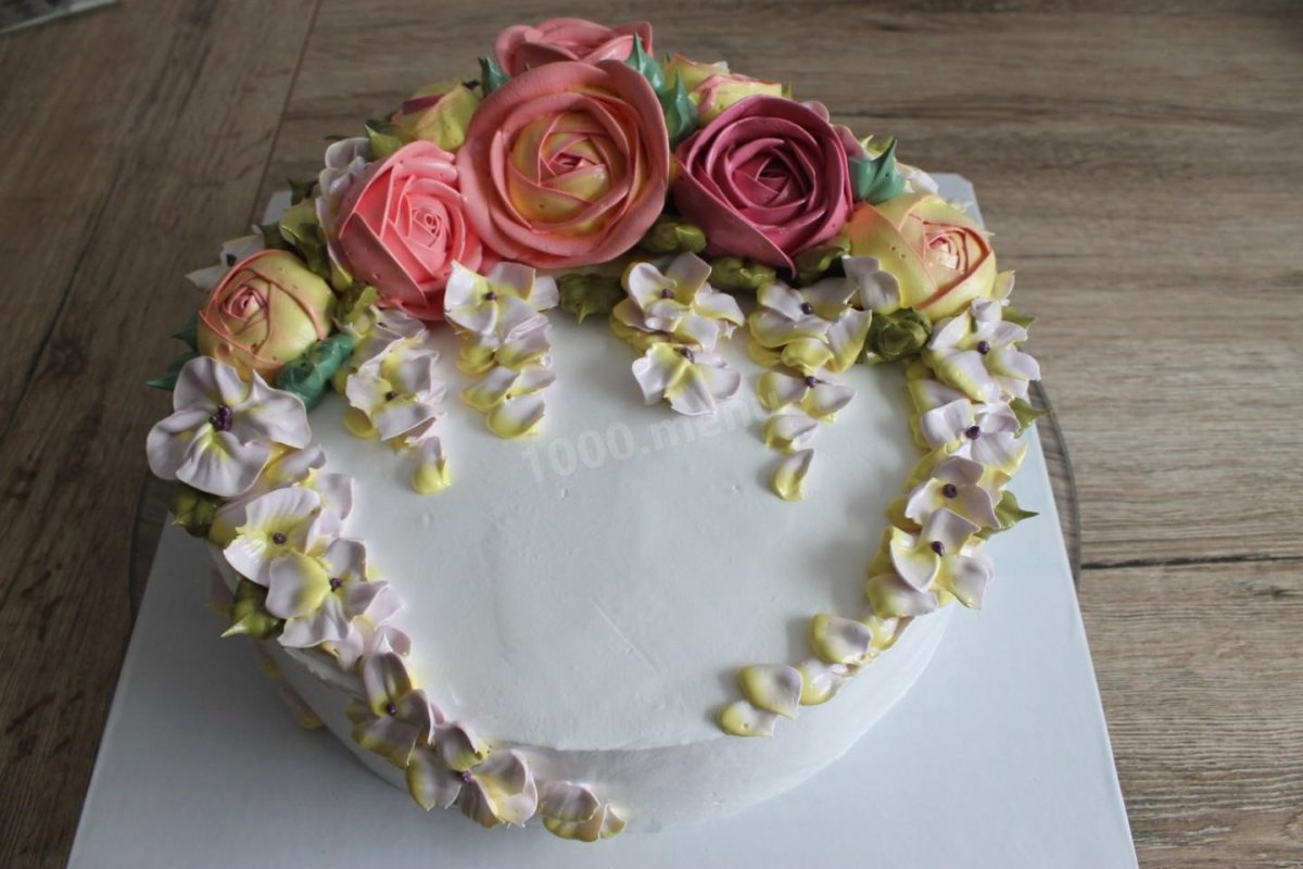 Украшение торта белково заварным