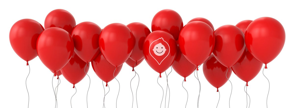 Красные воздушные шары фон
