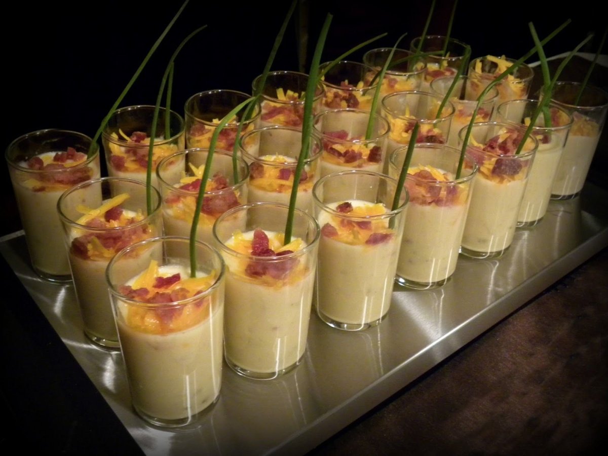 Закуски в рюмках для фуршета