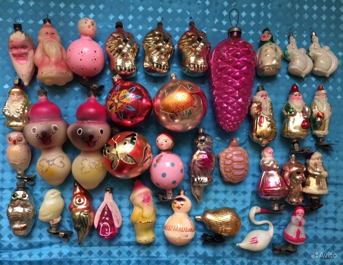 Советские стеклянные ёлочные игрушки
