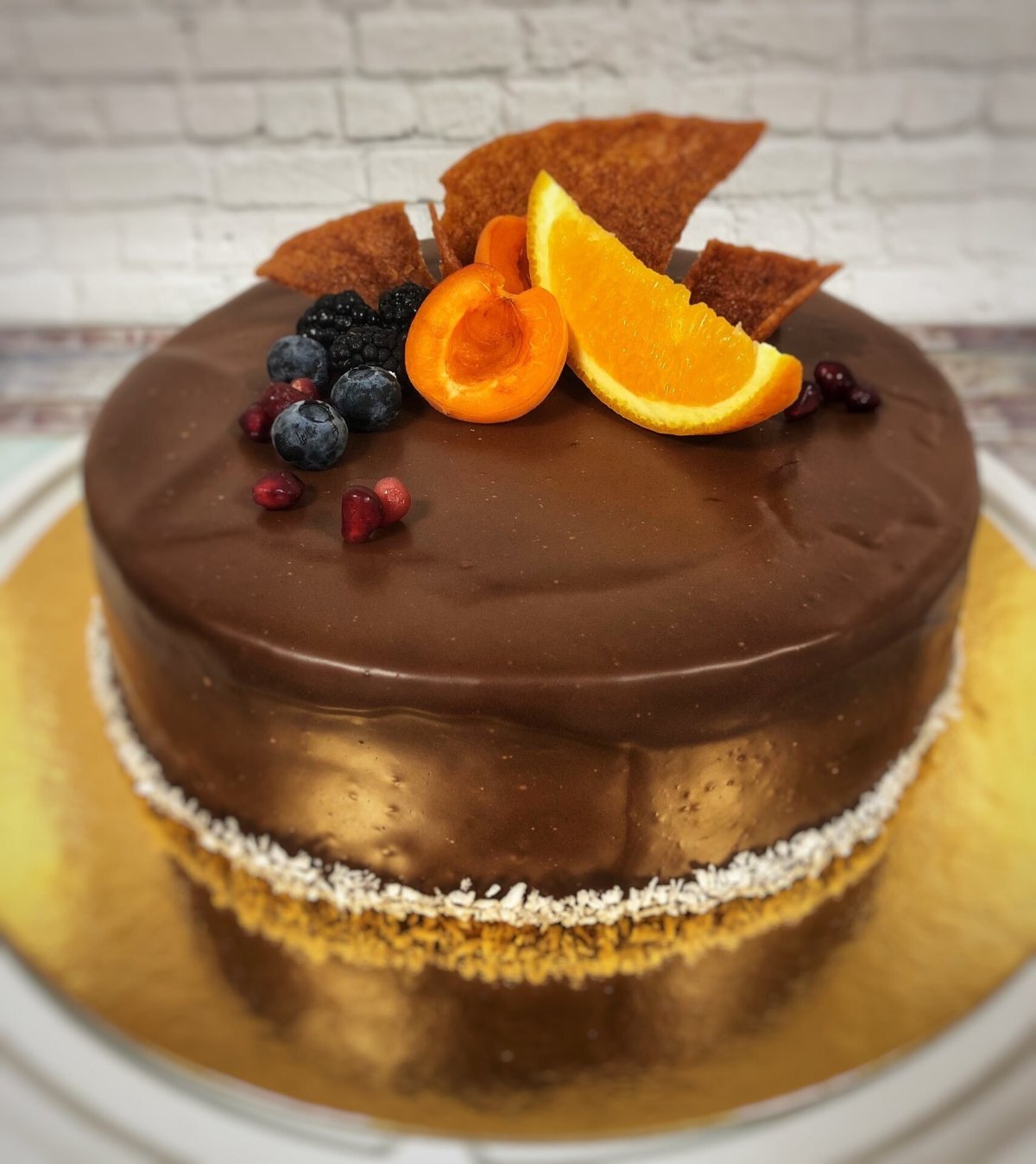 Шоколадно фруктовый торт
