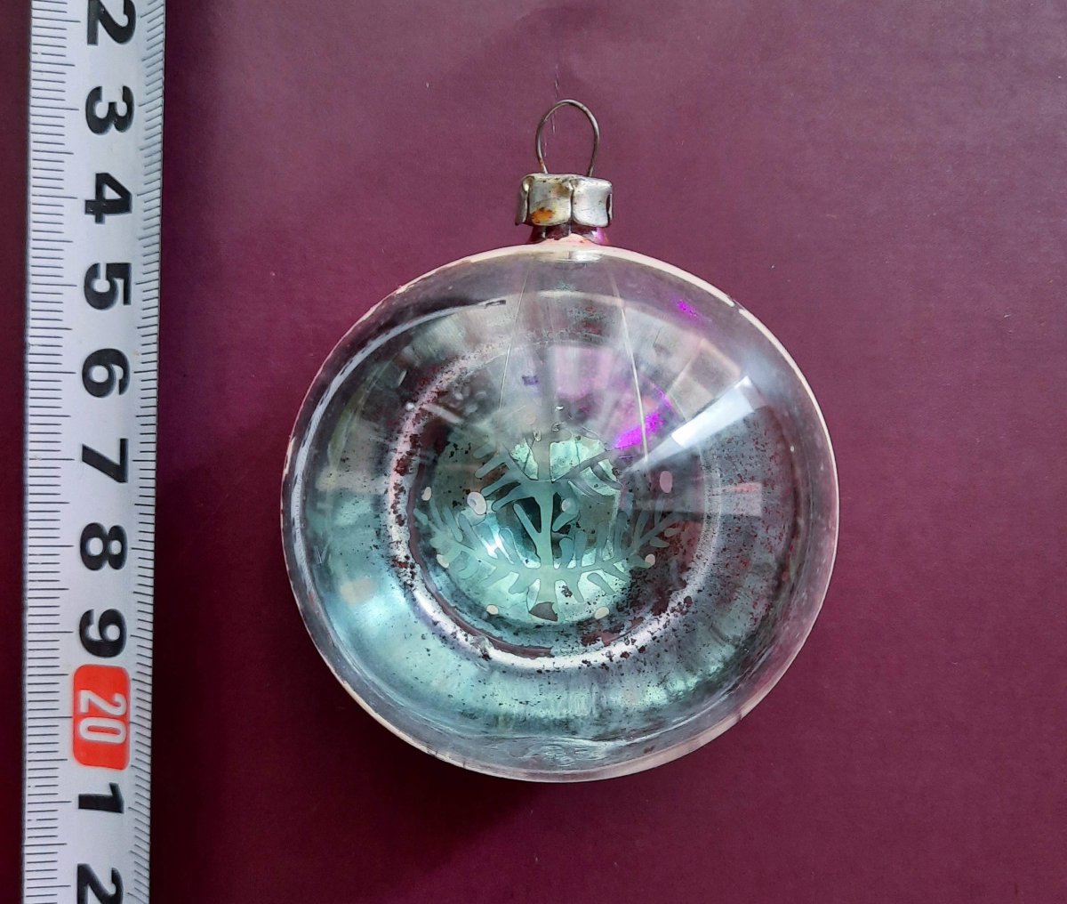 Елочная игрушка СССР шар граненный