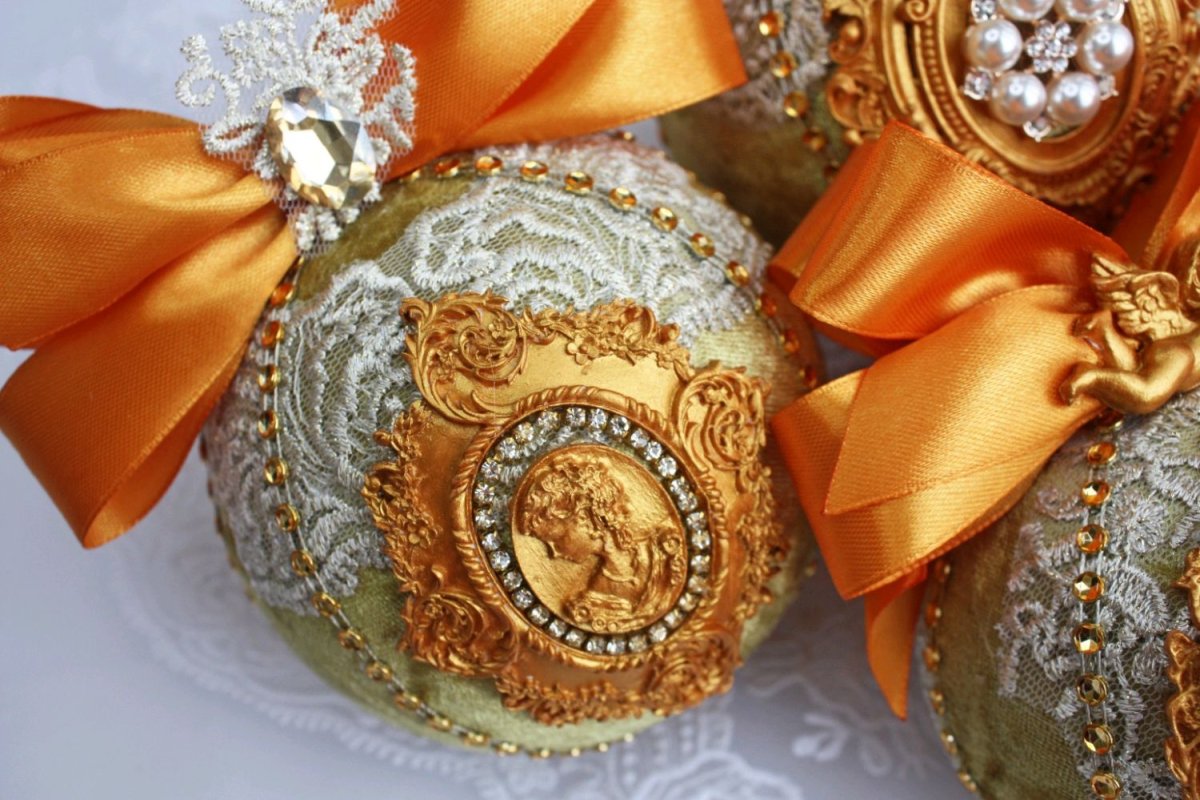 Бархатные елочные игрушки