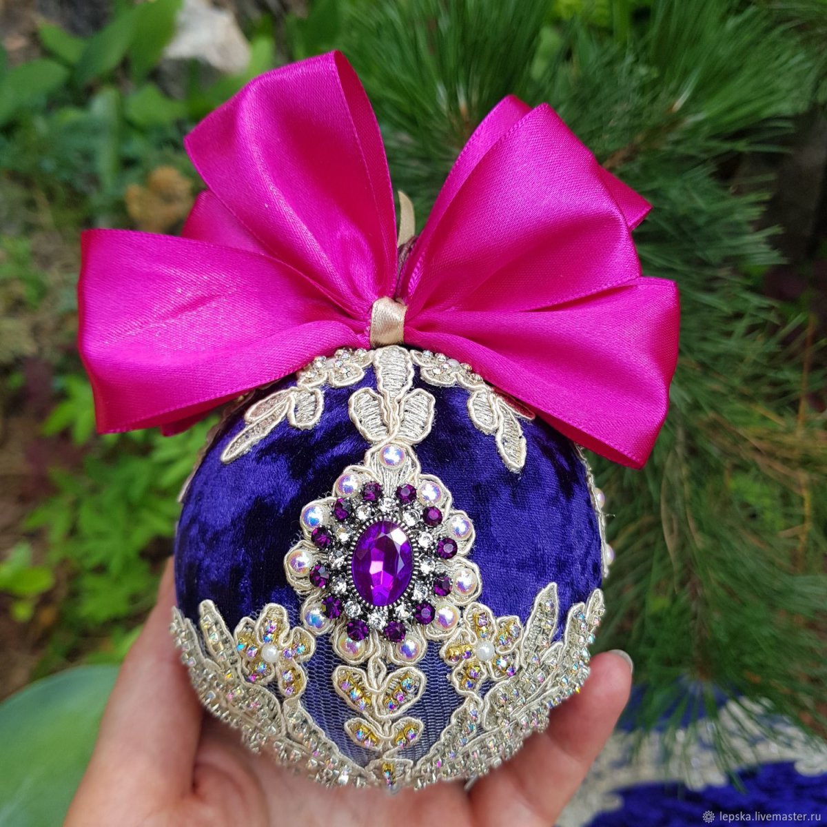 Елочные шары из бархата