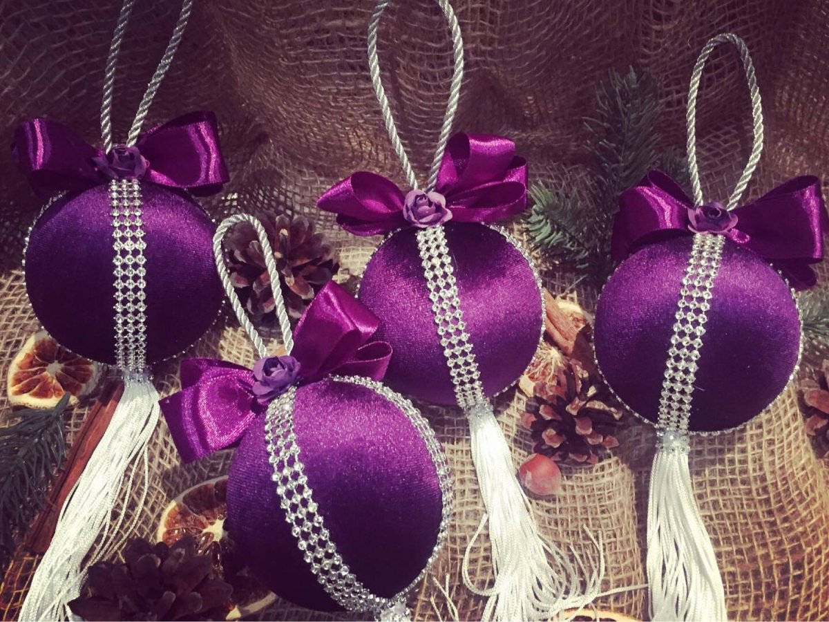 Елочные шары из бархата