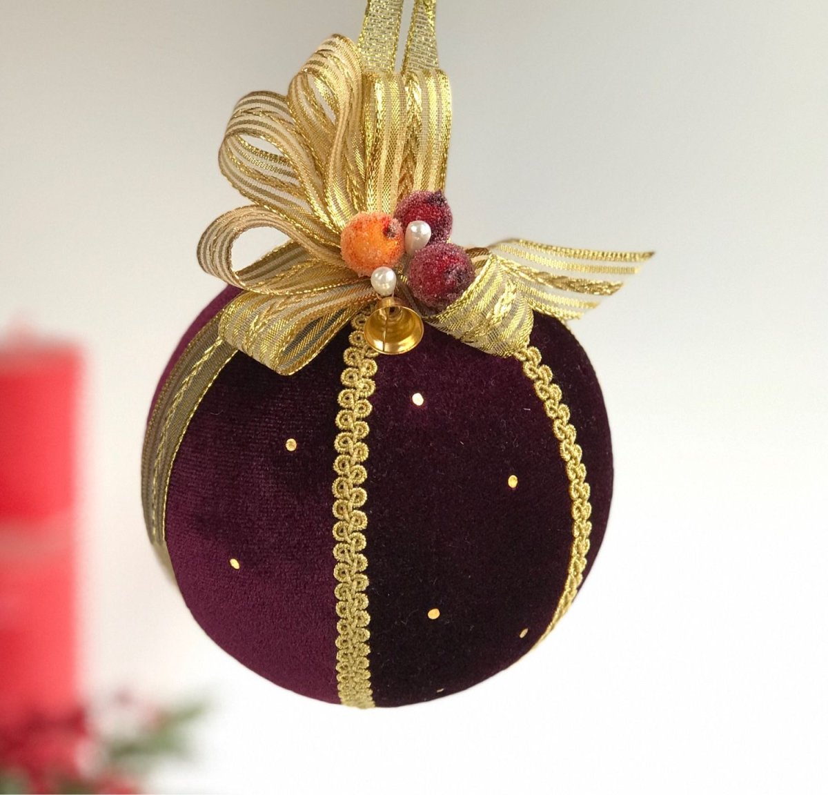 Елочные шары из ткани