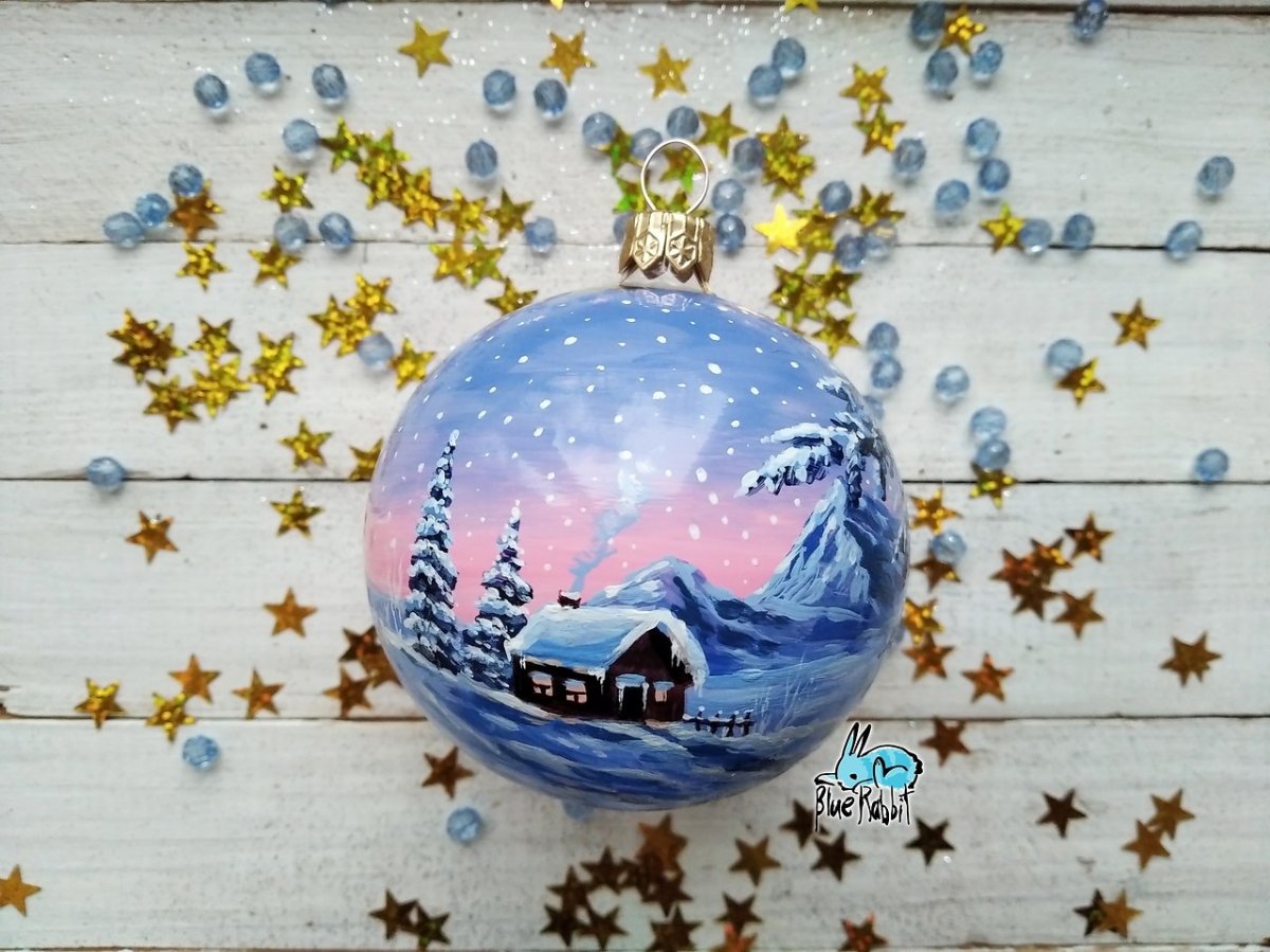 Стеклянные шары с ручной росписью