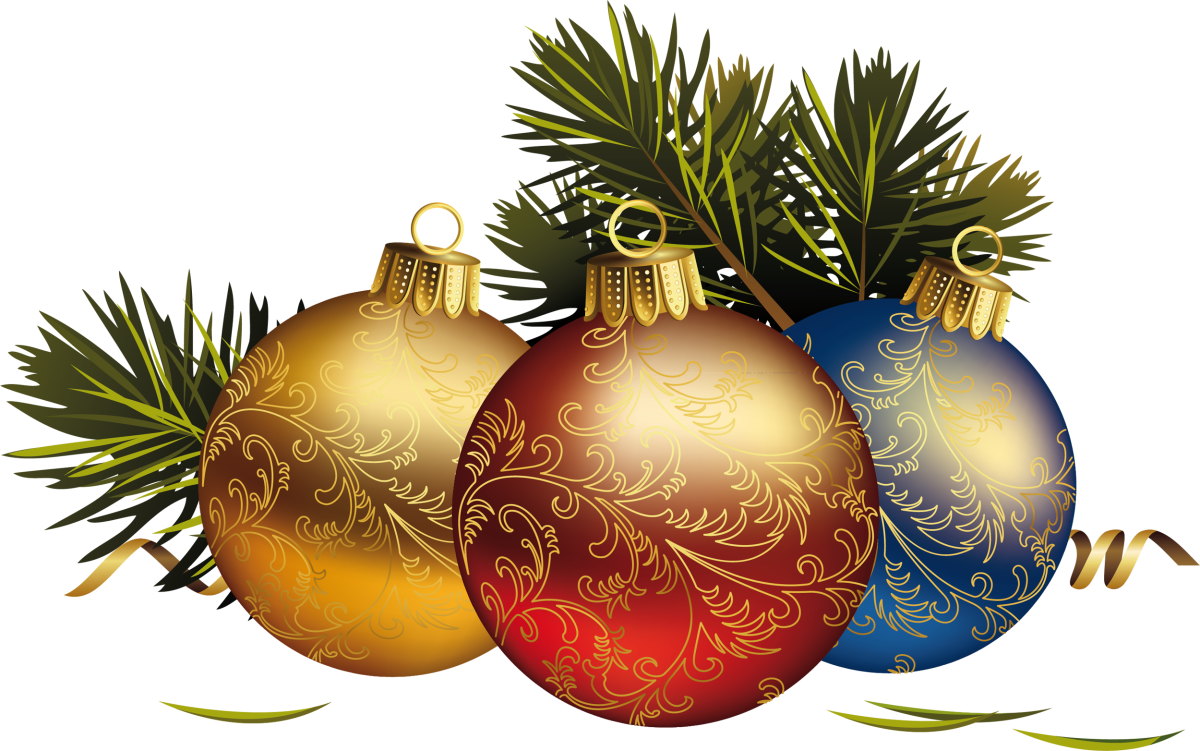 Новогодние игрушки на прозрачном фоне