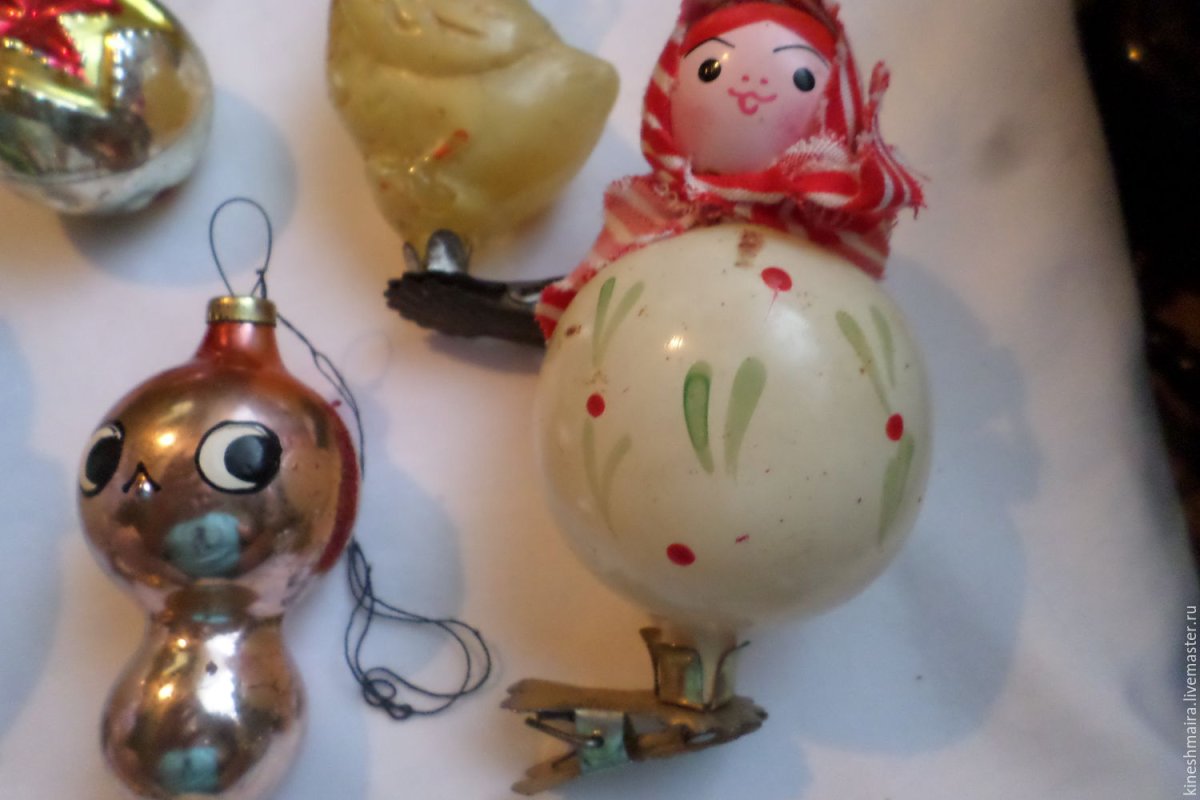 Елочная игрушка стекло СССР
