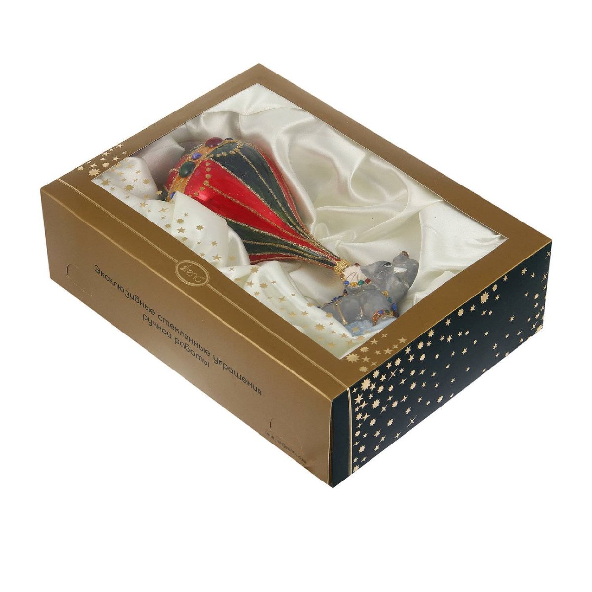 Елочная игрушка Ирена слон на воздушном шаре