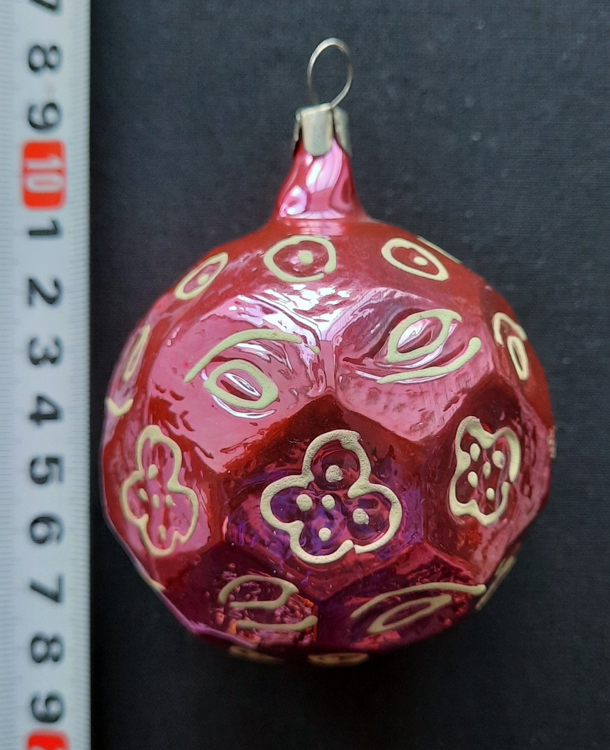 Ёлочная игрушка СССР шар с гранями