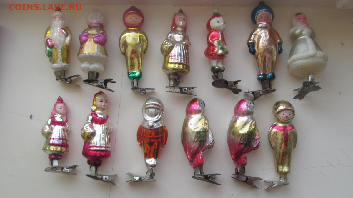 Елочные игрушки на прищепках